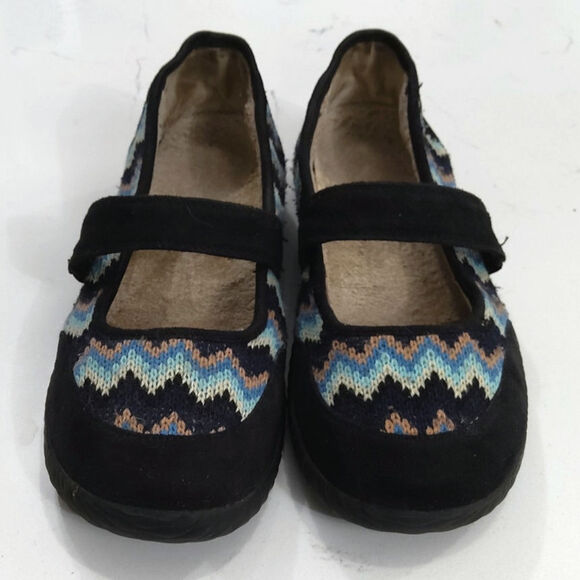 $Orthaheel tribal embroider Mary Jane shoes 7 womens leather ethnic comfort blue - Picture 2 of 7